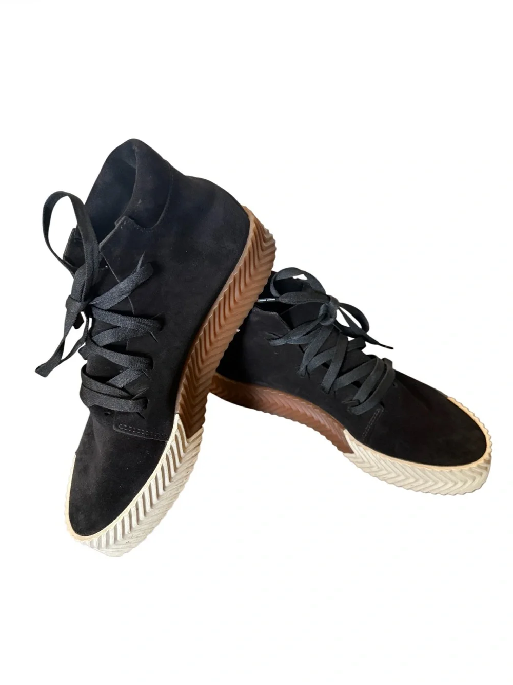 adidas Mid Skate Alexander Wang Black Suede Sneakers w Gum Sole Size 6.5